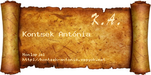 Kontsek Antónia névjegykártya